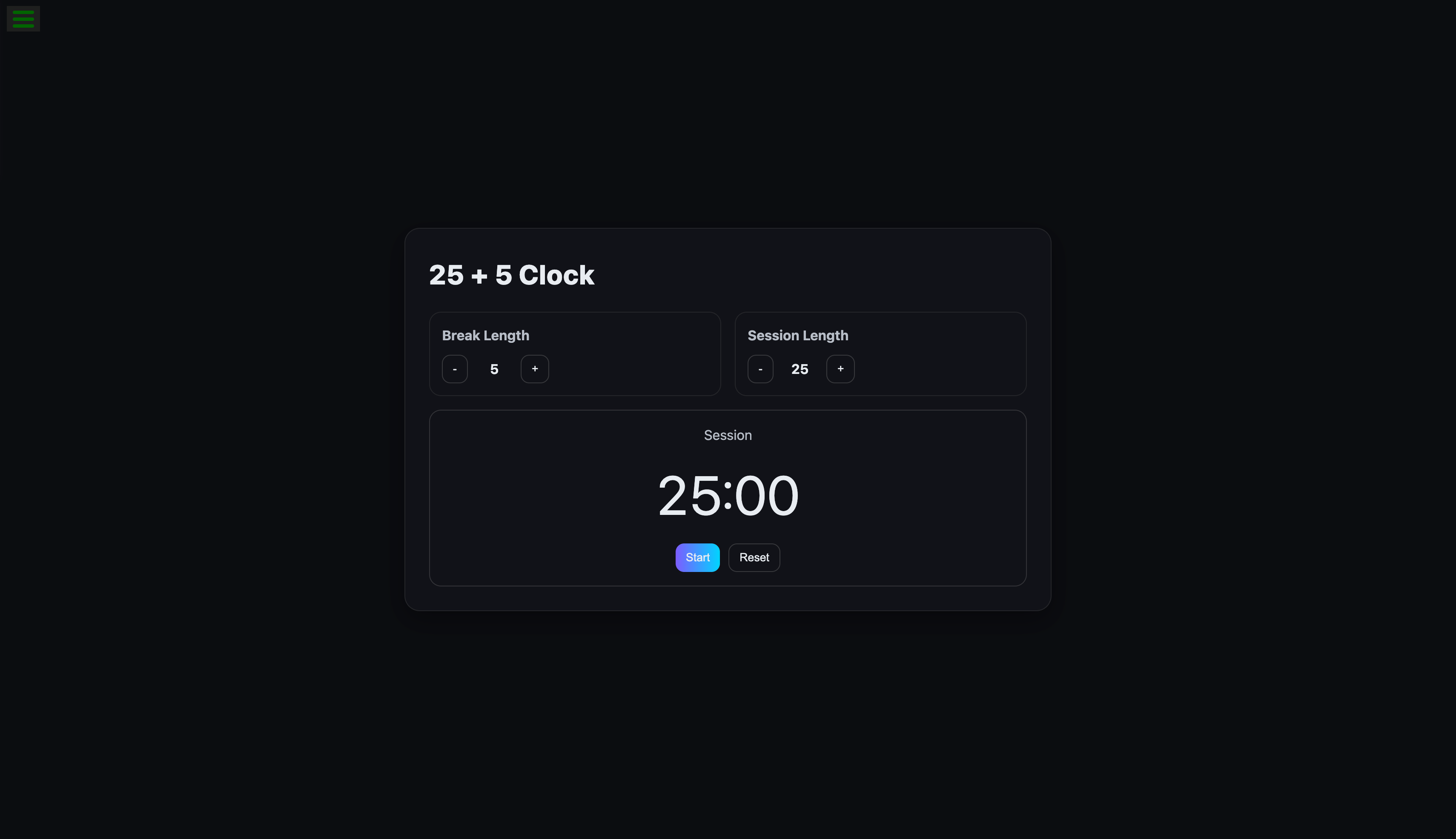 25 + 5 Clock preview