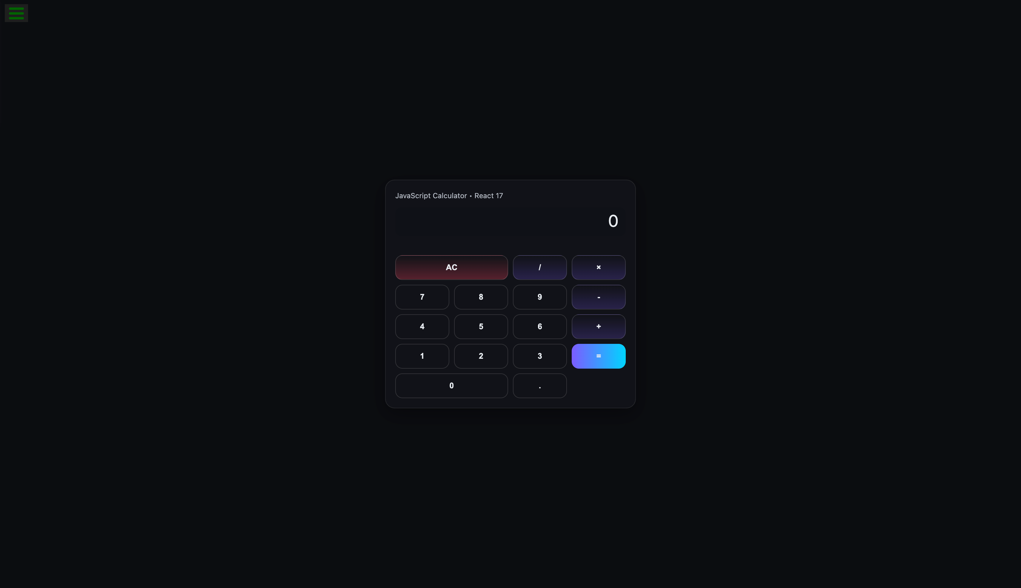JavaScript Calculator preview